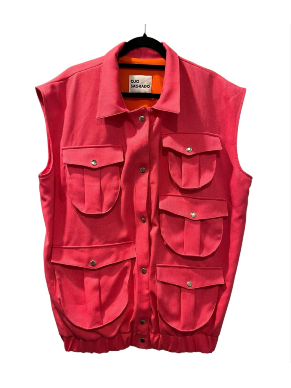 Ojo Sagrado Designer Pink Neon Tactical Cargo Utility Vest Jacket Size XXL Women